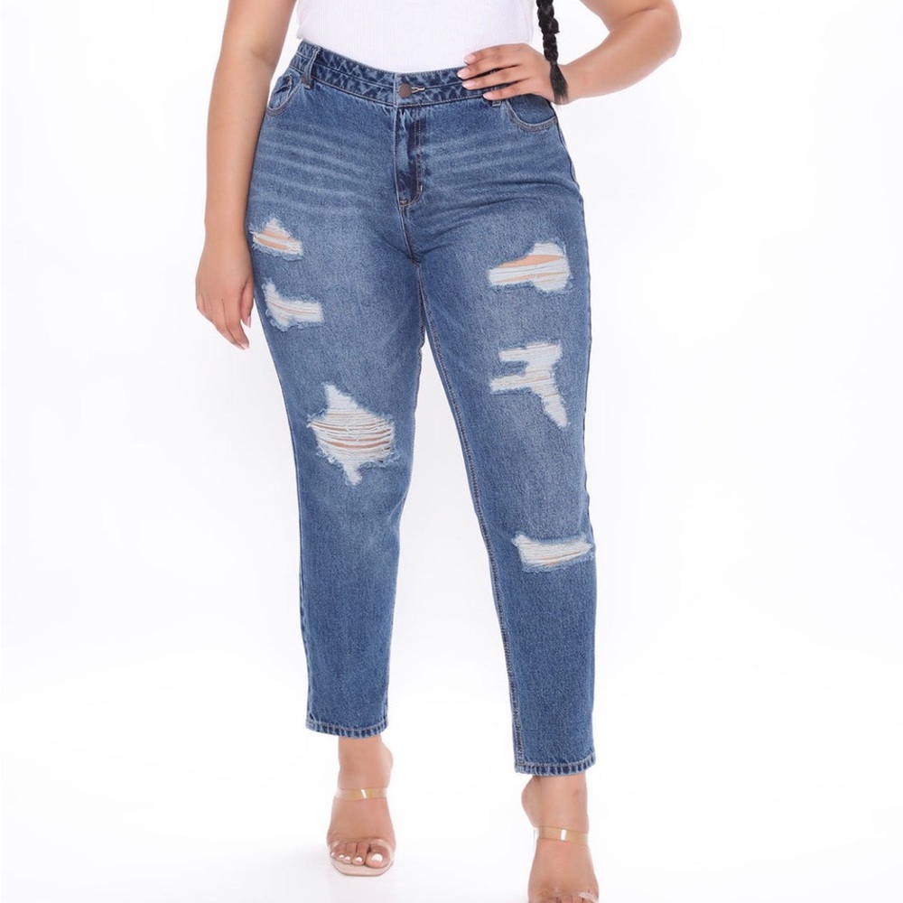 Plus size distressed skinny jeans